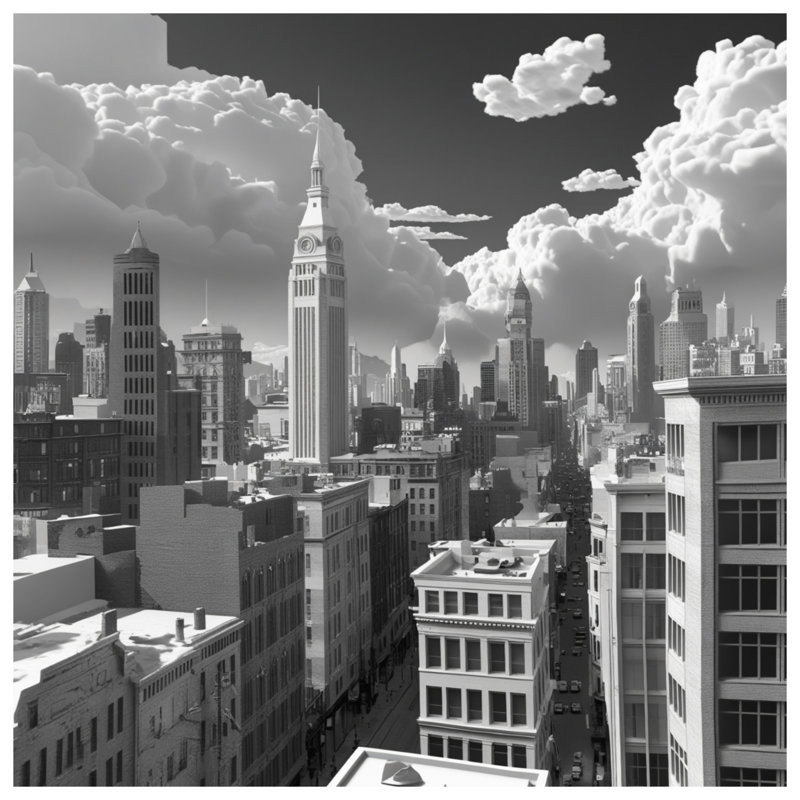 Rideaux de douche noir et blanc Cityscape Extra Long, 70 po L x 72 po H