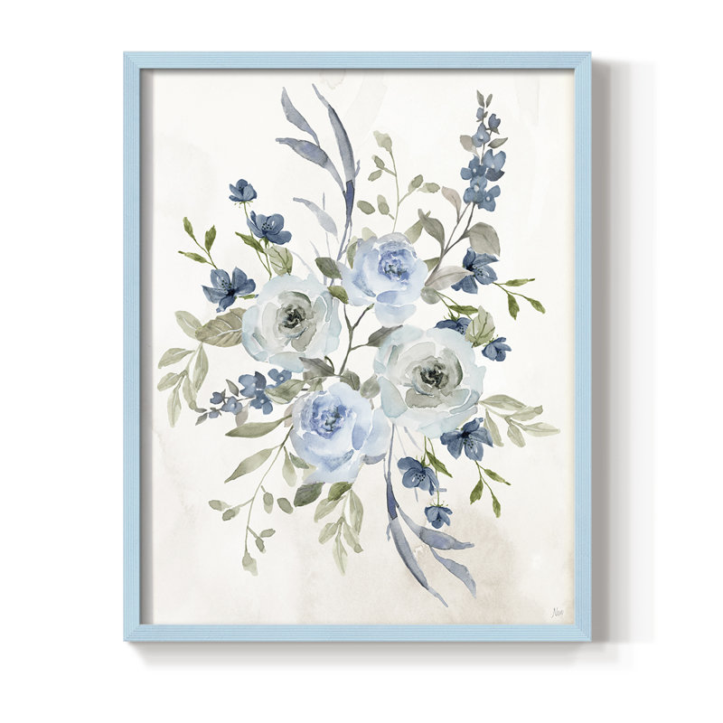 Sweet Blues I, reproduction encadrée - bois massif, H 11 po x l 9 po, Bleu