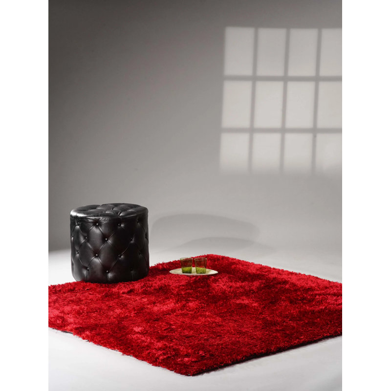 Tapis à poil long en polyester touffeté à la main Sophy, Carré 10pi