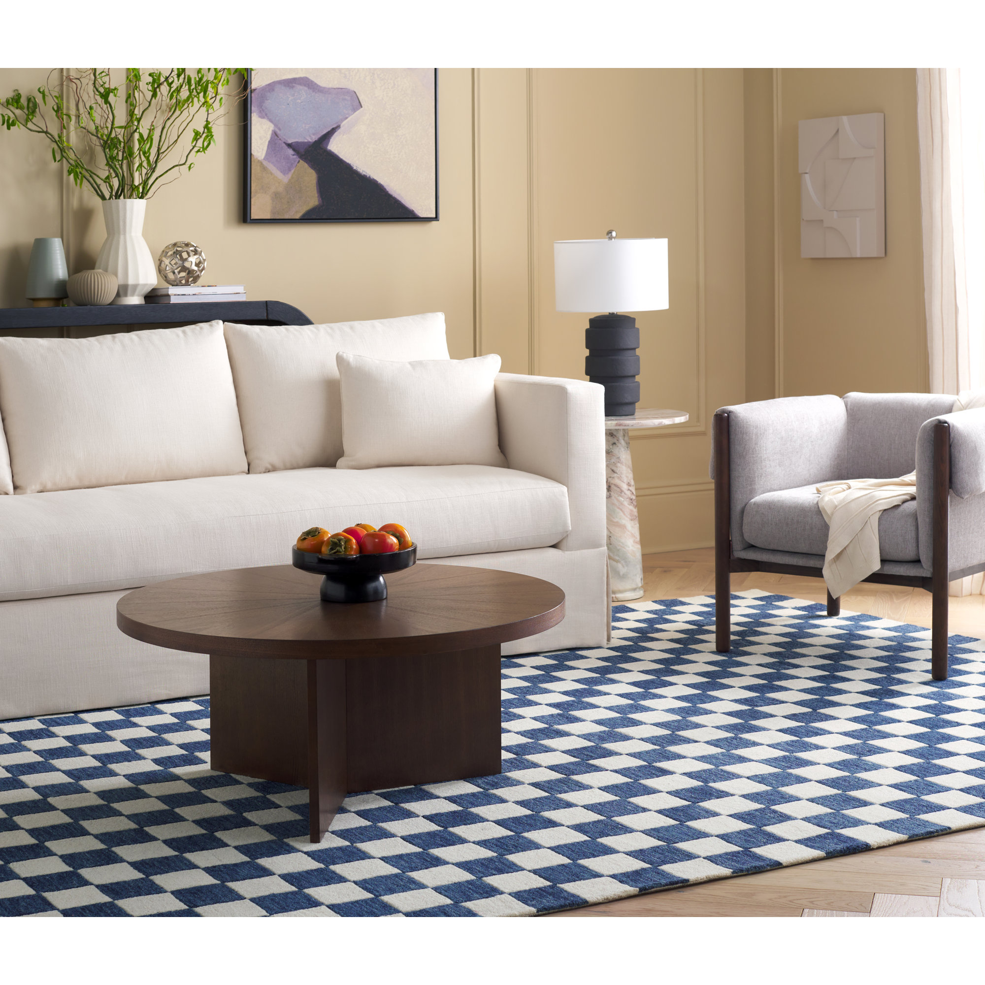 Freemont Area Rug In Blue/Ivory, Rectangle 8' x 10'