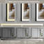 Armoire à pharmacie encastrée rectangulaire en aluminium noir 36 po x H 32 po avec miroirs, anti-buée, lumières à intensité variable tricolore et tablettes réglables en verre pour le rangement de maquillage, de rasage ou de meuble-lavabo-718126315
