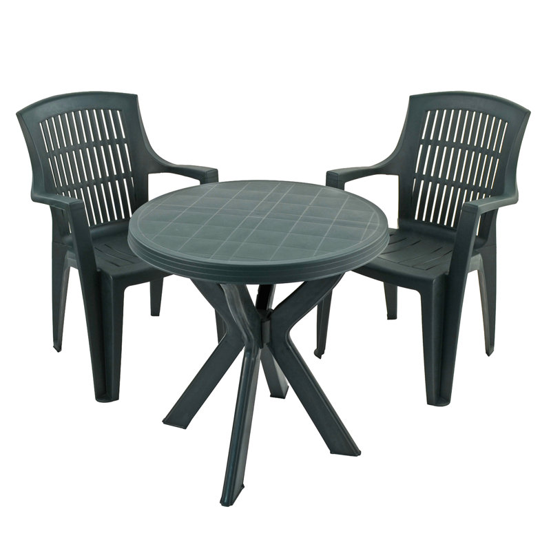 Tivoli Bistro Table with 2  Chairs Garden Set, Green