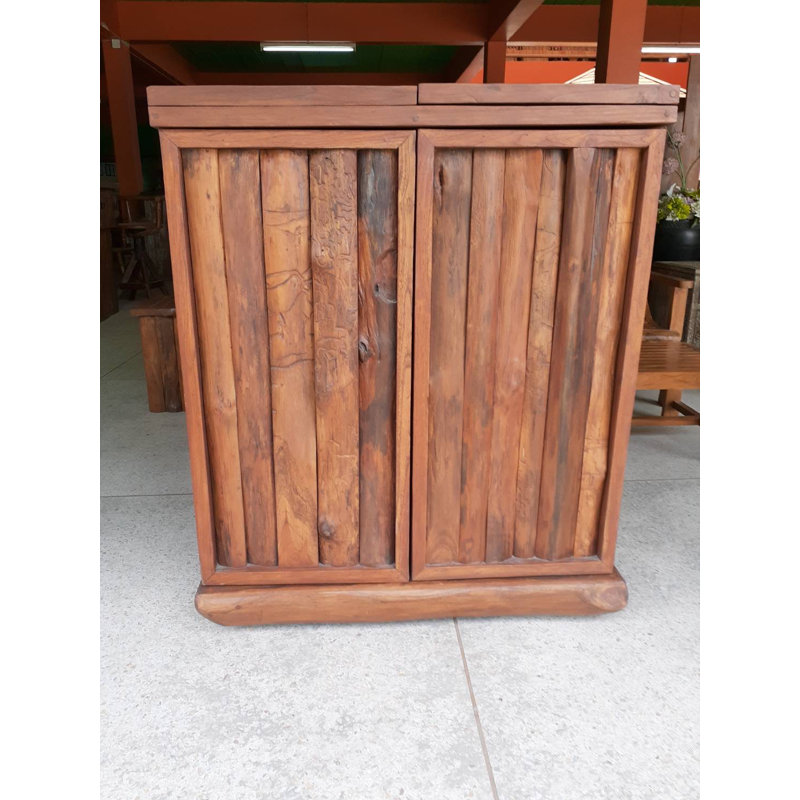 Turcotte 38'' Solid Wood Bar Cabinet