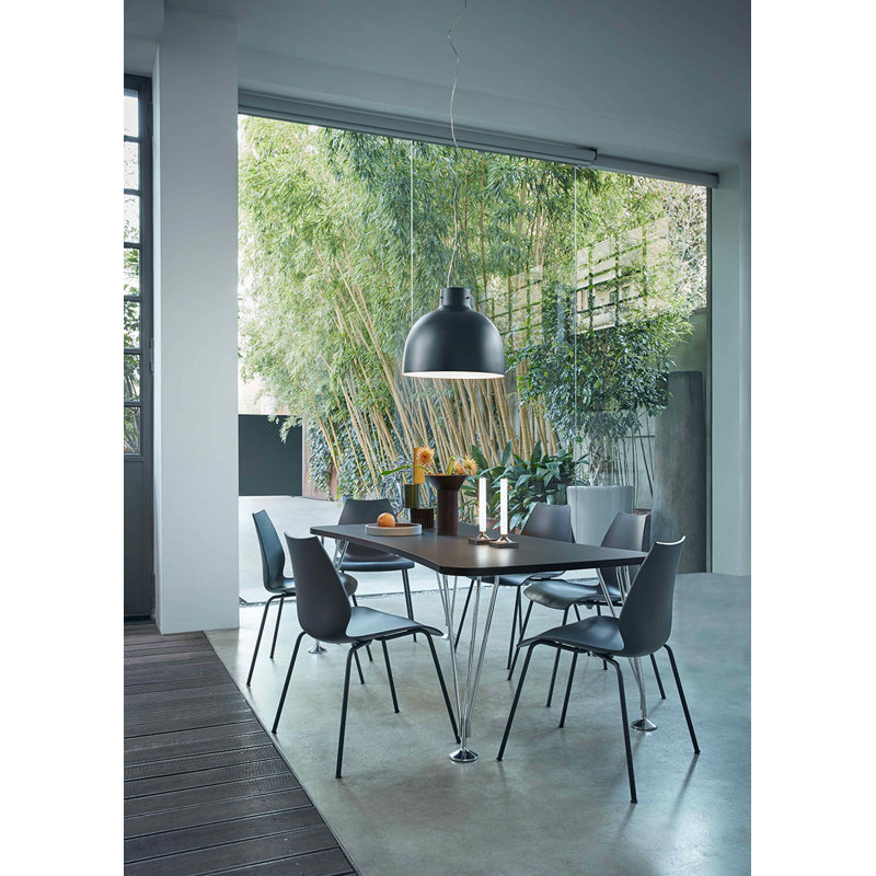 Maui Chair by Vico Magistretti, Zinc White, Chrome Steel