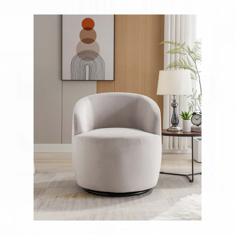 Fauteuil demi-tonneau Accent, Chenille ivoire