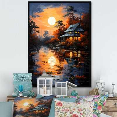 «Yellow Lakehouse Reflections of Serenity IV», reproduction sur toile