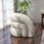 Upholstered Swivel Barrel Chair-570987425