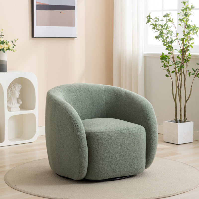 Fauteuil demi-tonneau Katherline, Mélange de polyester vert