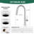 Kitchen Faucet with Pull Down Sprayer, Single Hole Kitchen Sink Faucets, 304 Stainless Steel, Dual-Function Faucet for Sink Farmhouse, Brushed Nickel-122877582