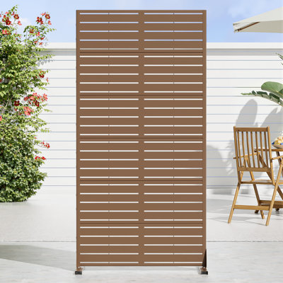 Privacy Metal Screen Fence Panel Horizontal Stripe Pattern