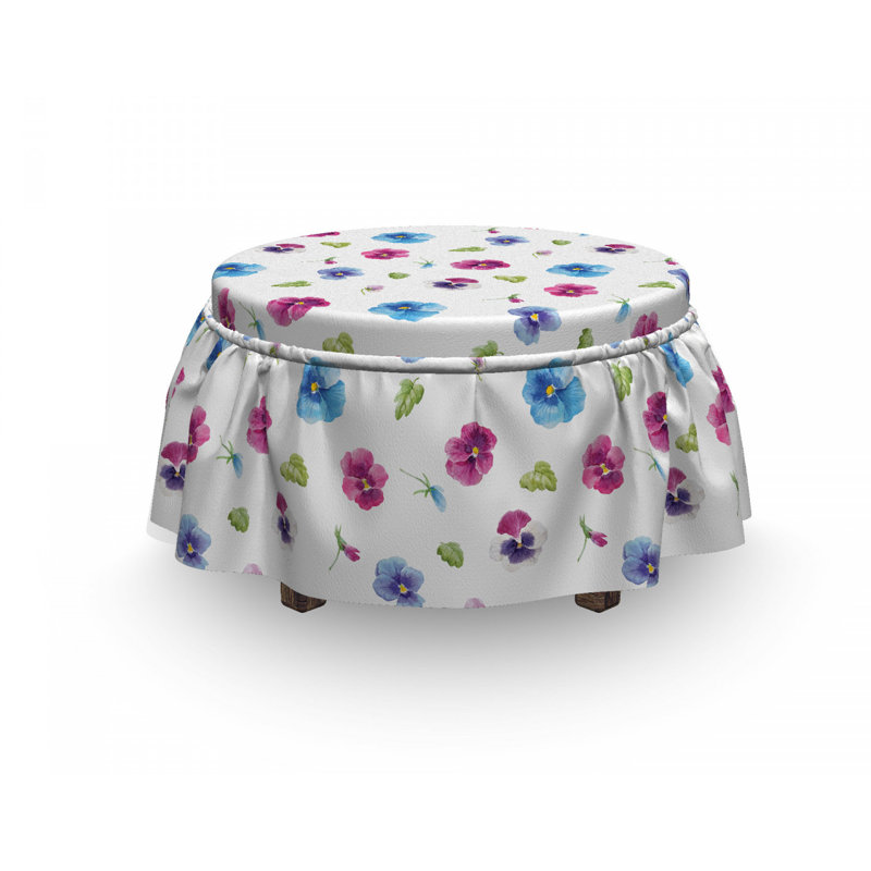 Housse pour repose-pieds pétales et birouts pansy