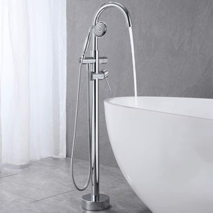 2 Handle Floor Clawfoot Tub Faucet with Diverter