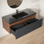 42 Inch Black Bathroom Vanity with Resin Sink, Single Drawer Storage, Pre- Assembled Wall-Mounted Vanity Cabinet