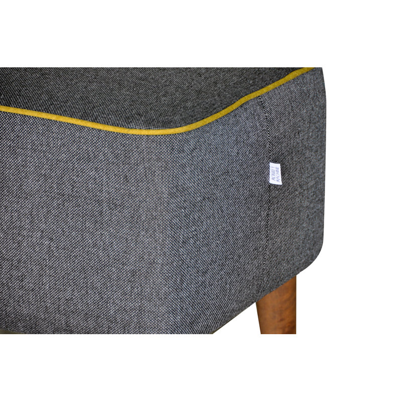 Mr. M Polyester Blend Upholstered Bench, Polyester Blend, Graphite/Yellow