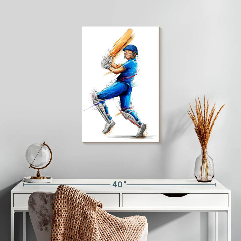 Cricket Batsman, H 24 po x l 16 po