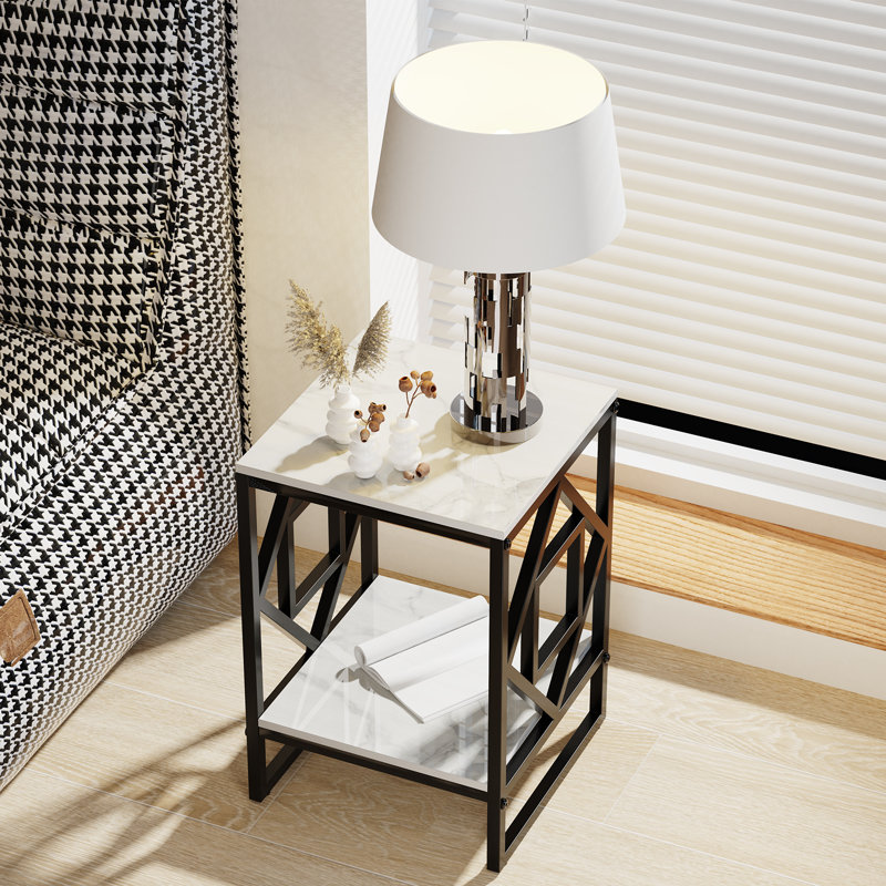 Alfio Frame End Table, Black