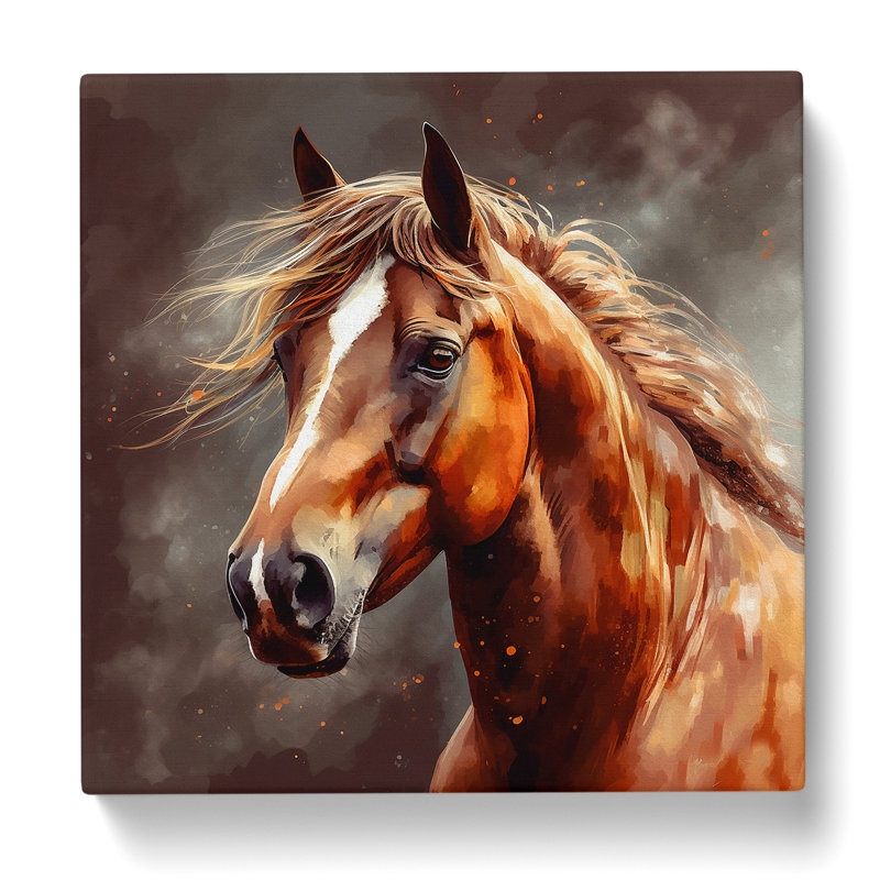 Horse Digital No.1 - Wrapped Canvas, 50cm H x 50cm W x 3cm D