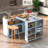 Rolling Kitchen Island with Extended Table, LED Lights, Power Outlets, and Fluted Glass Doors for Enhanced Functionality and Style-1760373746