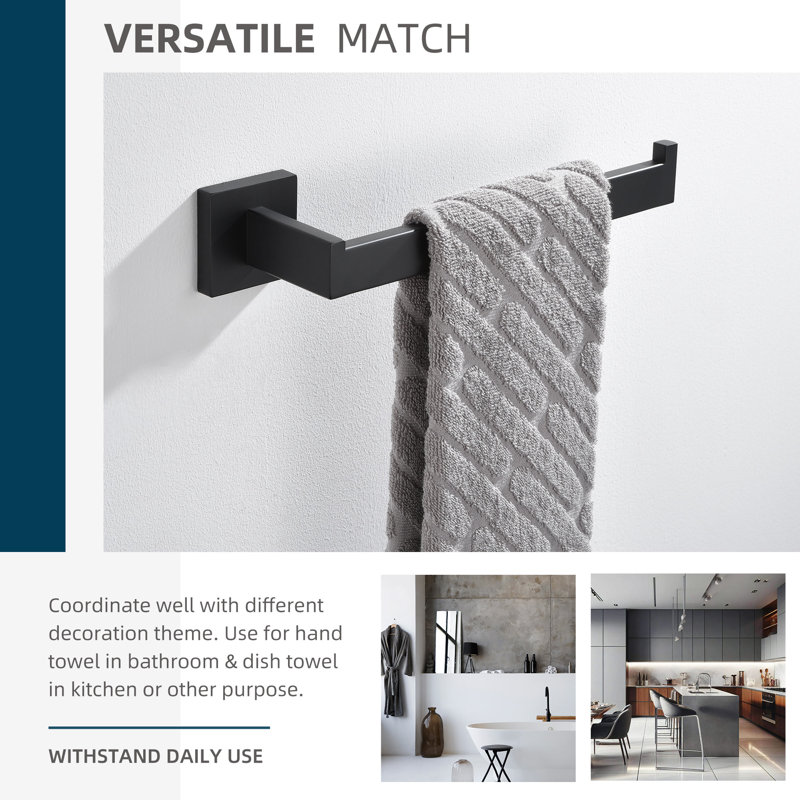 Hand Towel Holder, Matte Black