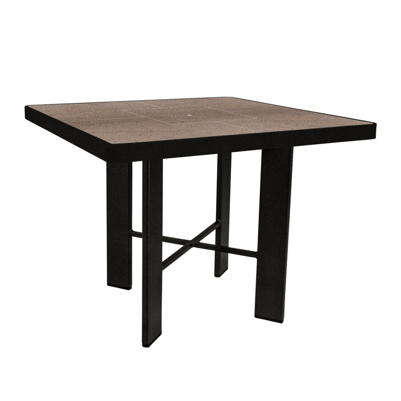 Tables Outdoor Square Side Table, Canyon Taupe, Carbon Black