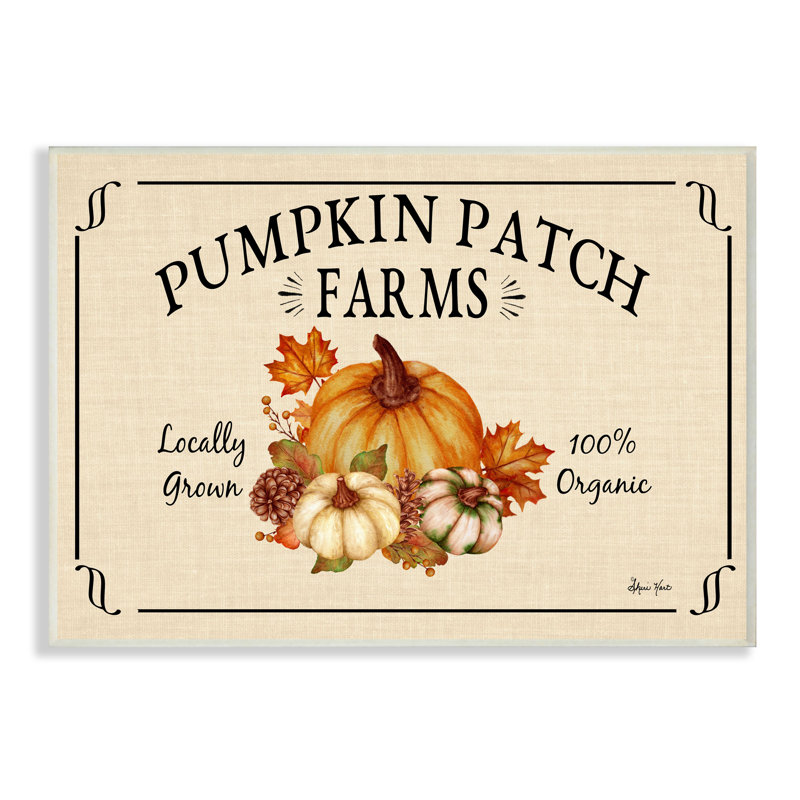 Affiche traditionnelle « Pumpkin patch » par Sheri Hart-impression d’art graphique, Plaque murale
