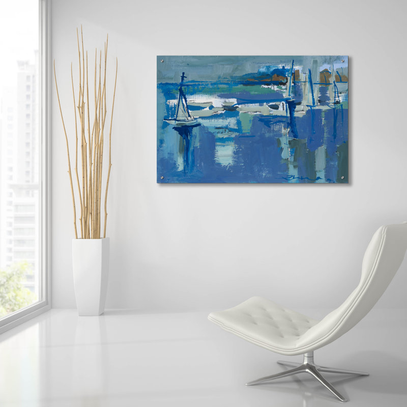 Art mural en verre épique «Ocean Sail» par Erin McGee Ferrell, 36 po x 24 po, H 24 po x l 36 po