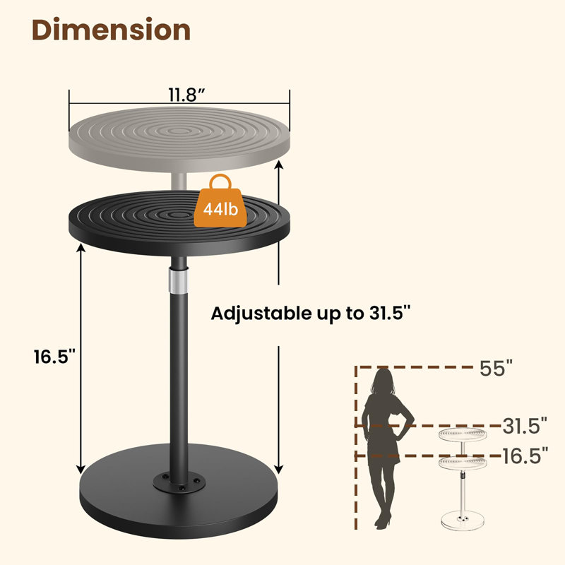 Table d'appoint ronde, Noir