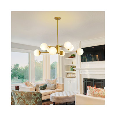 35" 8-Light Globe Chandelier with Branching Design