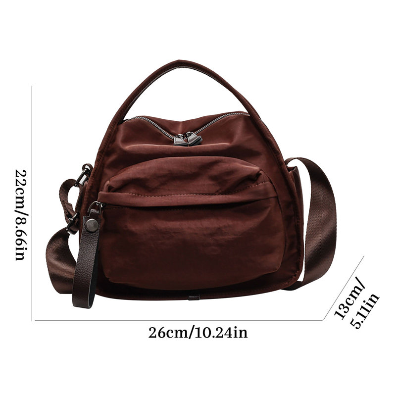 Sac à dos en nylon léger pour femme, Café