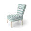 Chaise rembourrée rayée - Chaise d'appoint verte et blanche River Lines-154050118
