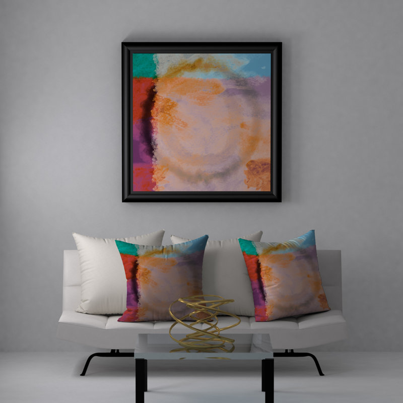 Abstract Reversible Throw Pillow, 24" H x 24" W