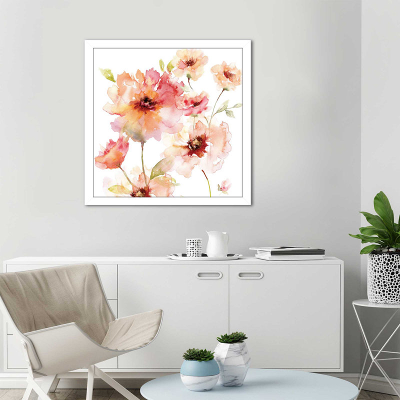 «Translucent I», reproduction de peinture à l'aquarelle, H 37,5 po x l 37,5 po x P 1 po, Cadre blanc