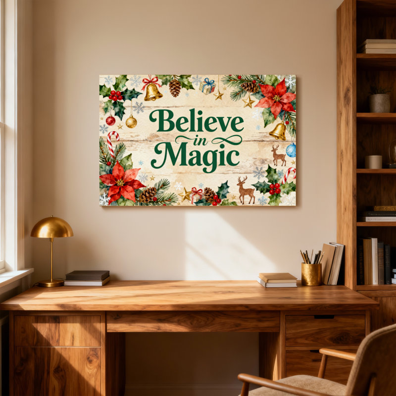 Christmas Believe In Magic, H 12 po x l 18 po