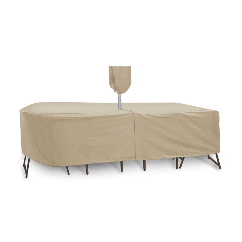 Myrilla Outdoor Patio Dining Set Cover, Tan, 30" H x 135" W x 80" D