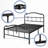 Amylia Double Wave Headboard and Footboard Heavy Duty Anti-sway 14in High Steel Tube Iron Bed with Storage-671799880