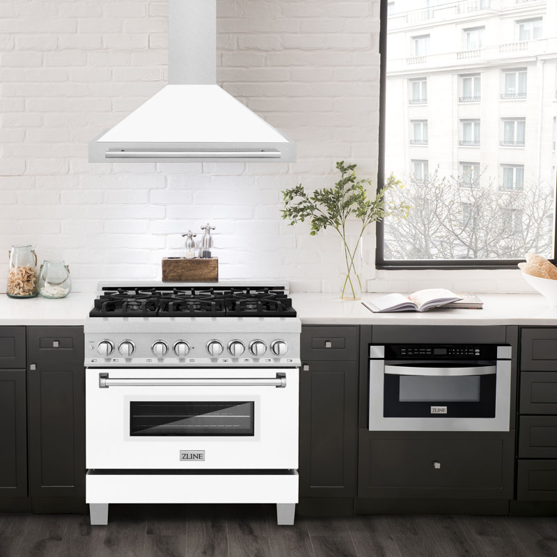 ZLINE 36" Fingerprint Resistant Stainless Steel Range Hood, White Matte