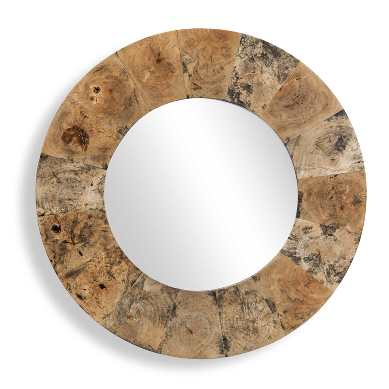 Miroir rond en bois Hiram