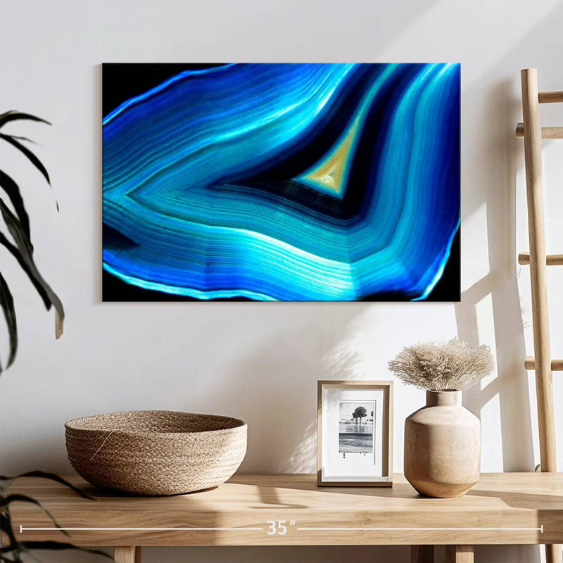 Cristal agate bleu taillé Alvord, H 8 po x l 12 po