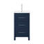 Lumiere 20 po X P 16 po P 35 po Meuble-lavabo simple H en finition bleu marine avec plateau en céramique blanche-1106224130