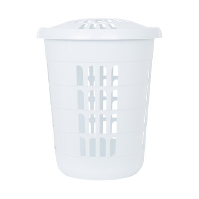 Wham Deluxe Round Laundry Hamper Ice White