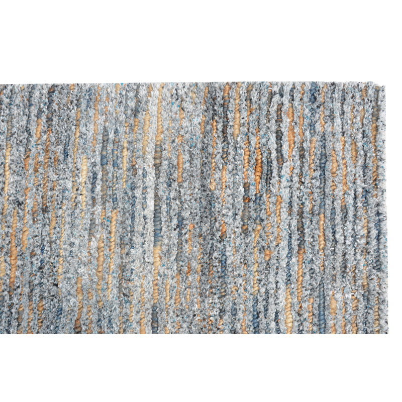 Tapis ivoire tissé à la main Tsamis, Ardoise / naturel, Rectangle 6 pi x 9 pi