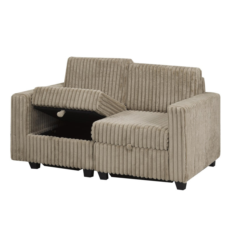 Canapé modulaire Lotus avec rangement, brun