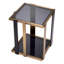 Side Table Clio Brushed Brass Finish - Glass