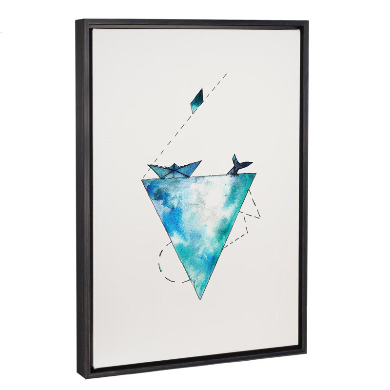 Art pour bateau, H 26 po x l 18 po x P 1,5 po, Toile avec cadre noir patiné