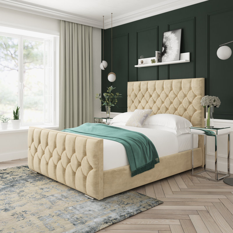 Upholstered Bed, Cream, Double (4'6)