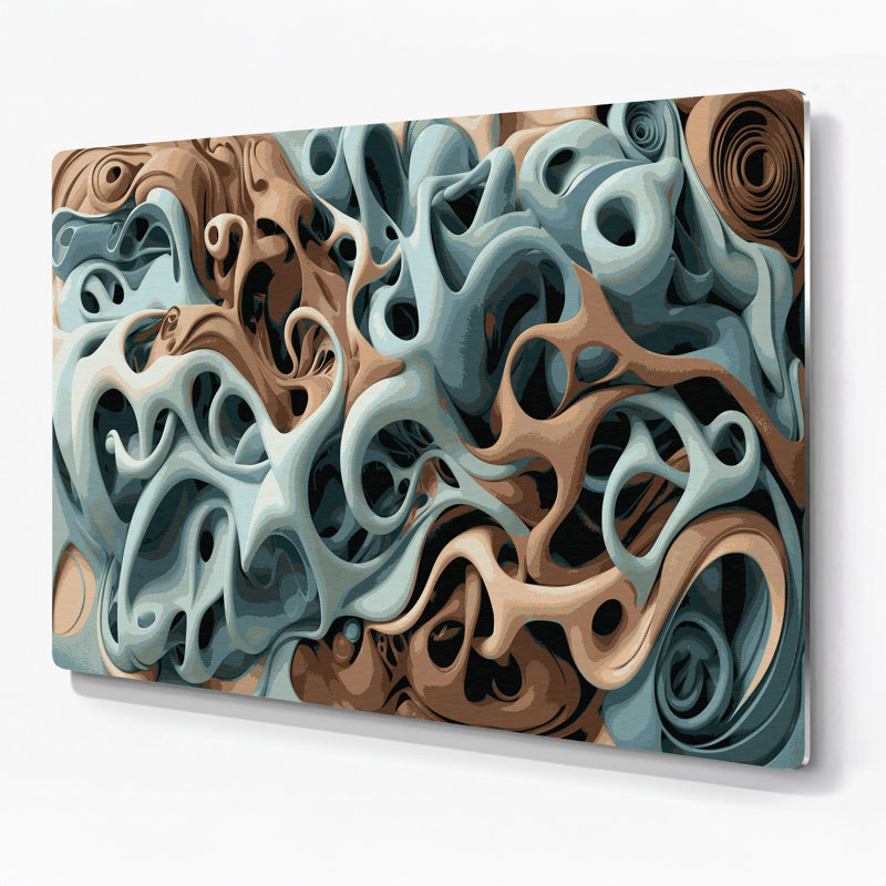 Biomorphic Abstraction 22, art mural gris en métal, H 12 po x l 18 po