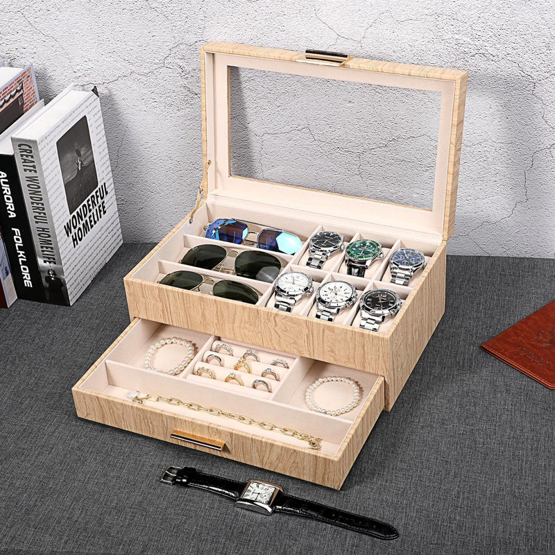 Leather Watch Box +, Oak Brown