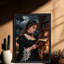 «Black Gothic Lady», art mural noir, impression de cadre fantaisiste foncé-875640394