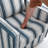 Bronnen Big And Wide Upholstered Striped Navy Cushion Swivel Armchair with Removable Back and Seat Cushion (Set of 2)-114628036