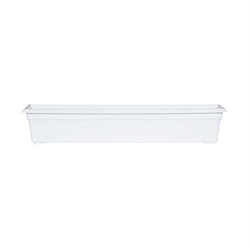 Plastic Planter Box, 6.5" H x 8" W x 36" D, White